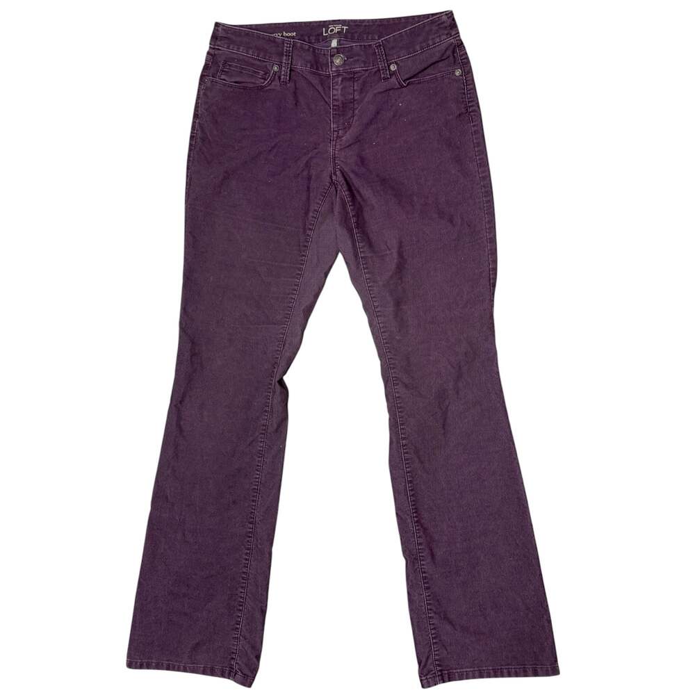 Ann Taylor LOFT Curvy Boot Cut Corduroy Pants in Plum Purple - Picture 1 of 4